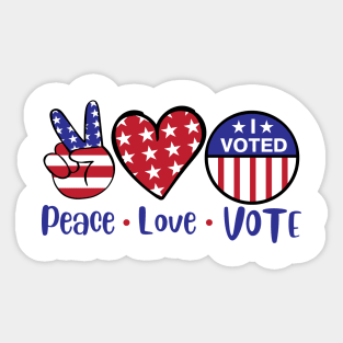 Peace Love Vote Sticker